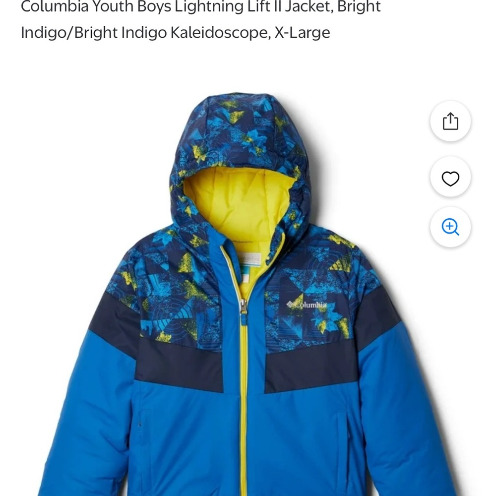 Columbia Youth Blue and Yellow Patterned Jacket